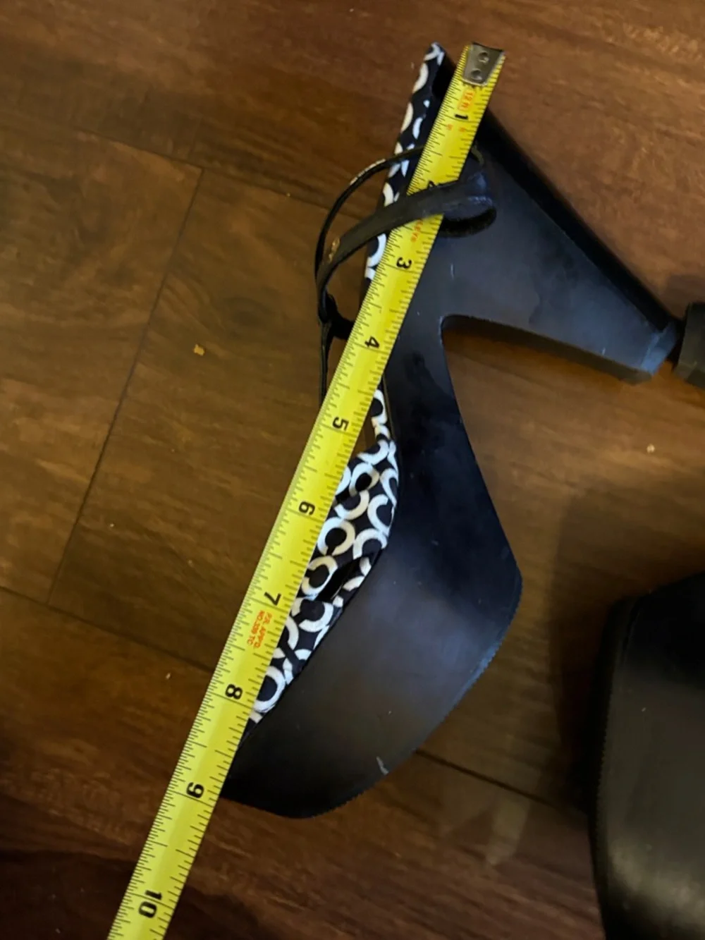 Coach Black & White Signature Platform T-Strap Sandals